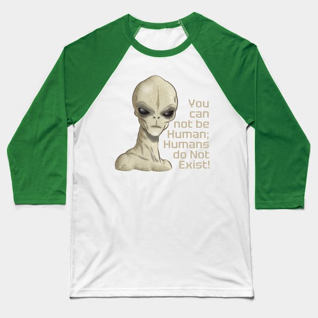 Alien v Human Baseball T-Shirt by NN Tease